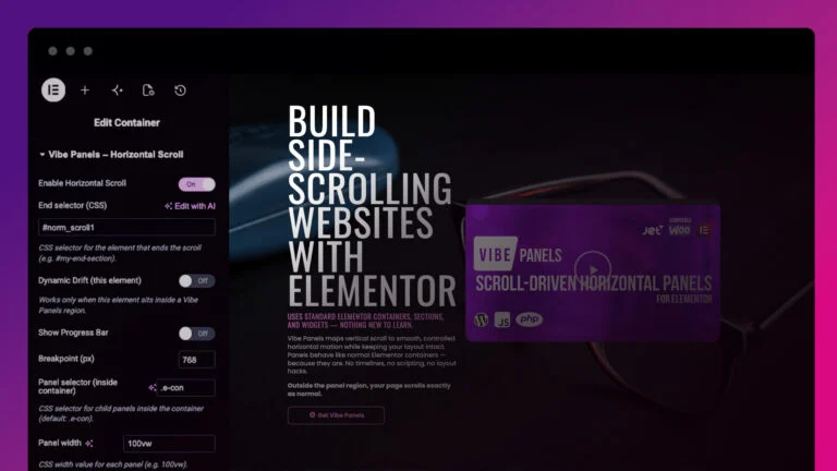 Vibe Suite - The home of Vibe Panels for Elementor - VibeCue for iOS coming soon