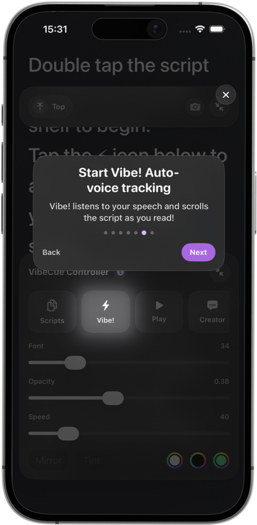 Vibe Suite - The home of VibeCue for iOS, the teleprompter app built around natural voice tracking!